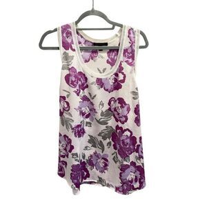 Banana Republic purple floral tank top blouse size XL